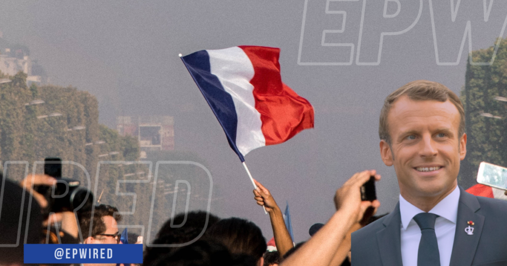 protester attacked president macron